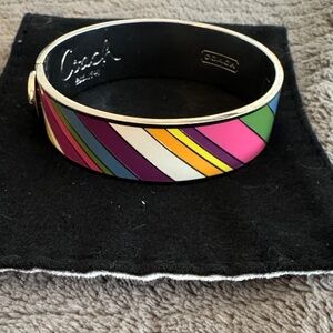 Coach Colorful Striped hinged Bangle